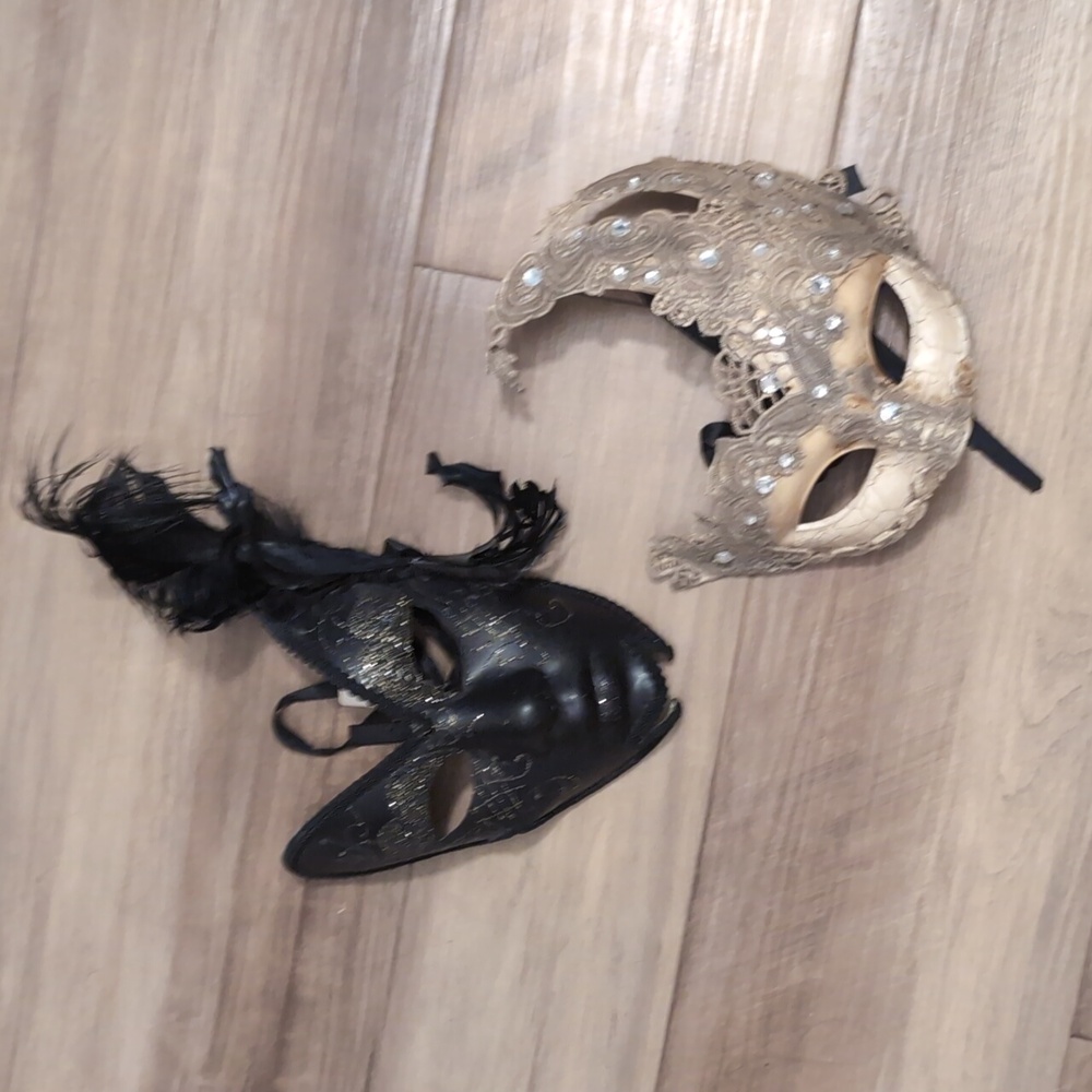 Elegant Black and Gold Masquerade Masks